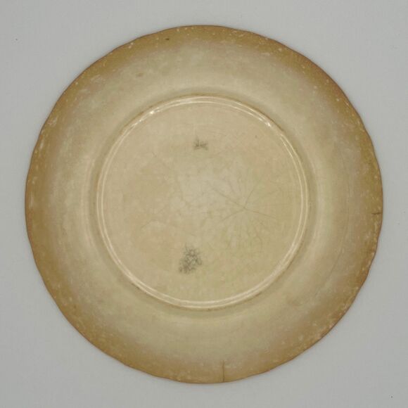 Vintage Rustic Ceramic Shallow Bowl Scalloped Edge Crackle Glaze Farmhouse Decor - Picture 3 of 3